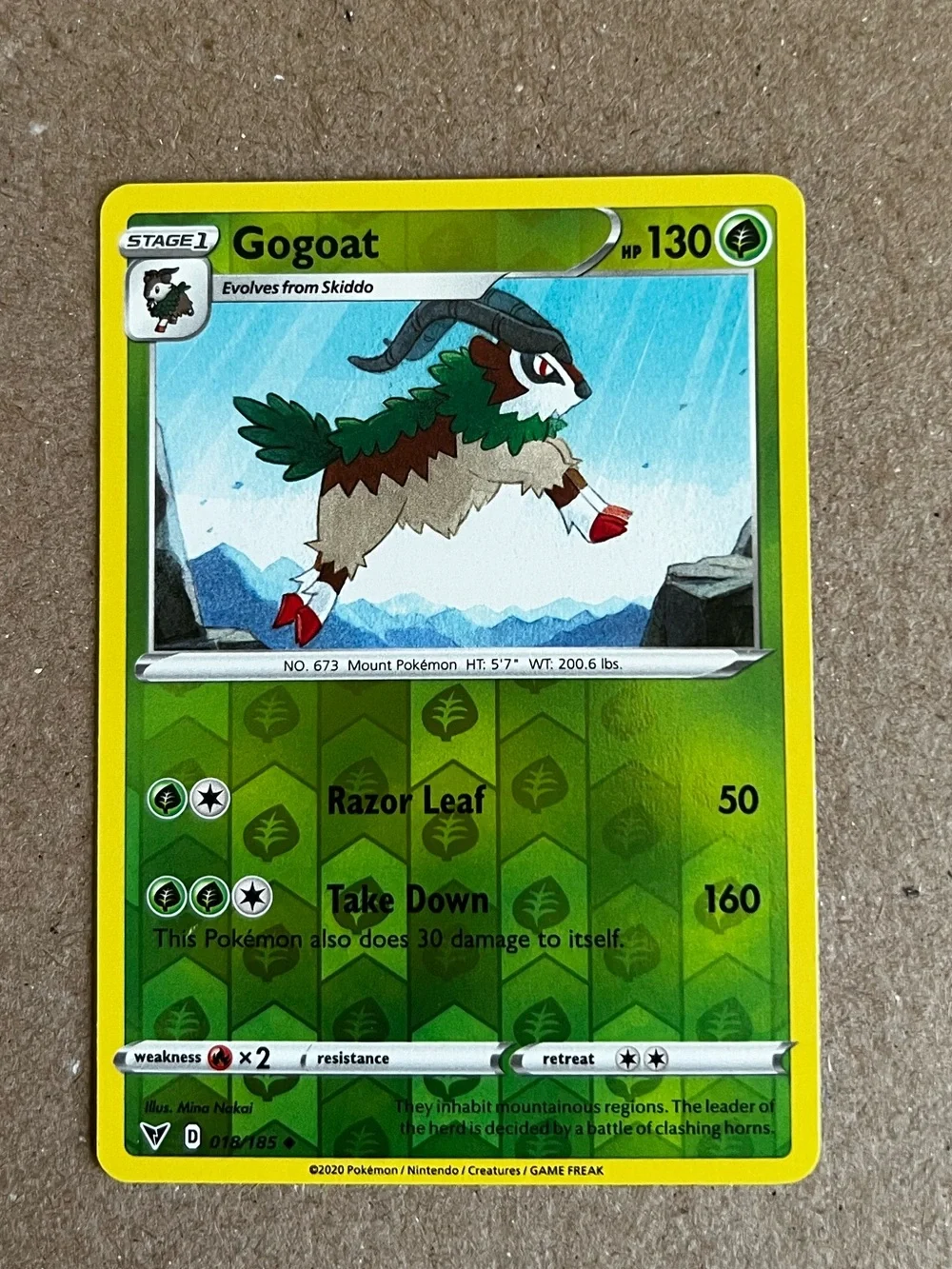Pokémon Cards. Durant 010/163 HP 90 And Gogoat 018/185 HP 130